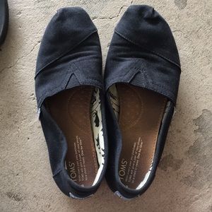 Black TOMS Slip On Sneakers